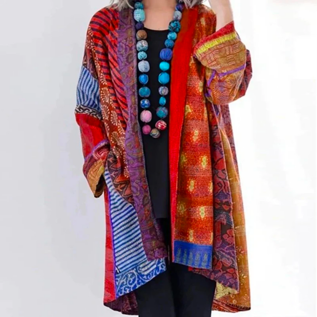 Długi Kardigan Damski Boho o Luźnym Kroju - Elegancki Prochowiec na Każdą Pora Roku 2