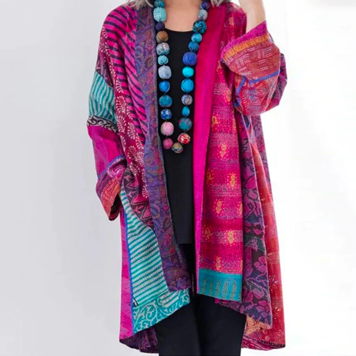 Długi Kardigan Damski Boho o Luźnym Kroju - Elegancki Prochowiec na Każdą Pora Roku 4
