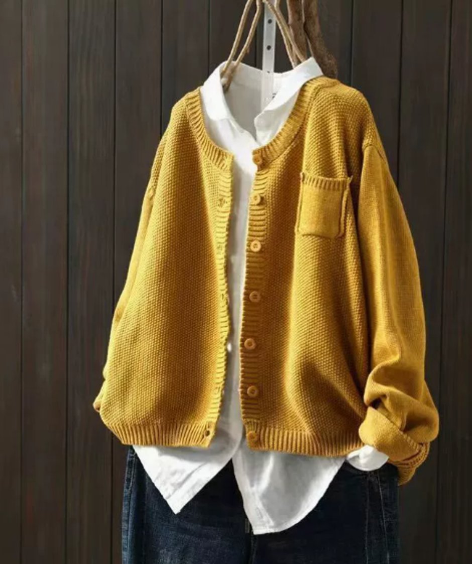 Długi Kardigan Damski Oversize Z Guzikami I Kieszeniami - Stylowy Kardigan Na Każdą Okazję 6