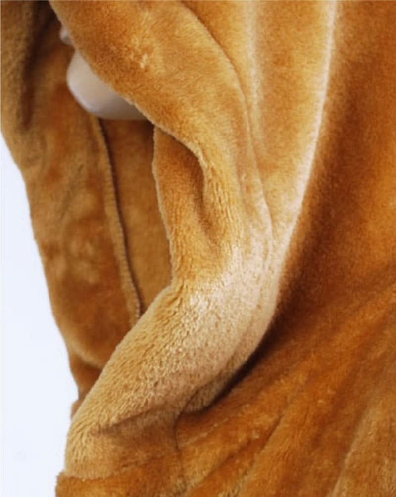 Długi flanelowy szlafrok męski z kapturem i paskiem 5