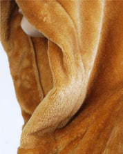 Długi flanelowy szlafrok męski z kapturem i paskiem 5