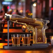 Dozownik z Karafką Pistoletową do Whisky i Wódki – Elegancki Szklany Dozownik do Domowego Baru 0
