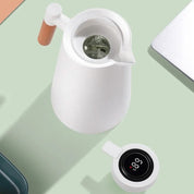 Dzbanek termiczny ze szkła izolacyjnego – wyświetlacz temperatury i uchwyt z drewna 5