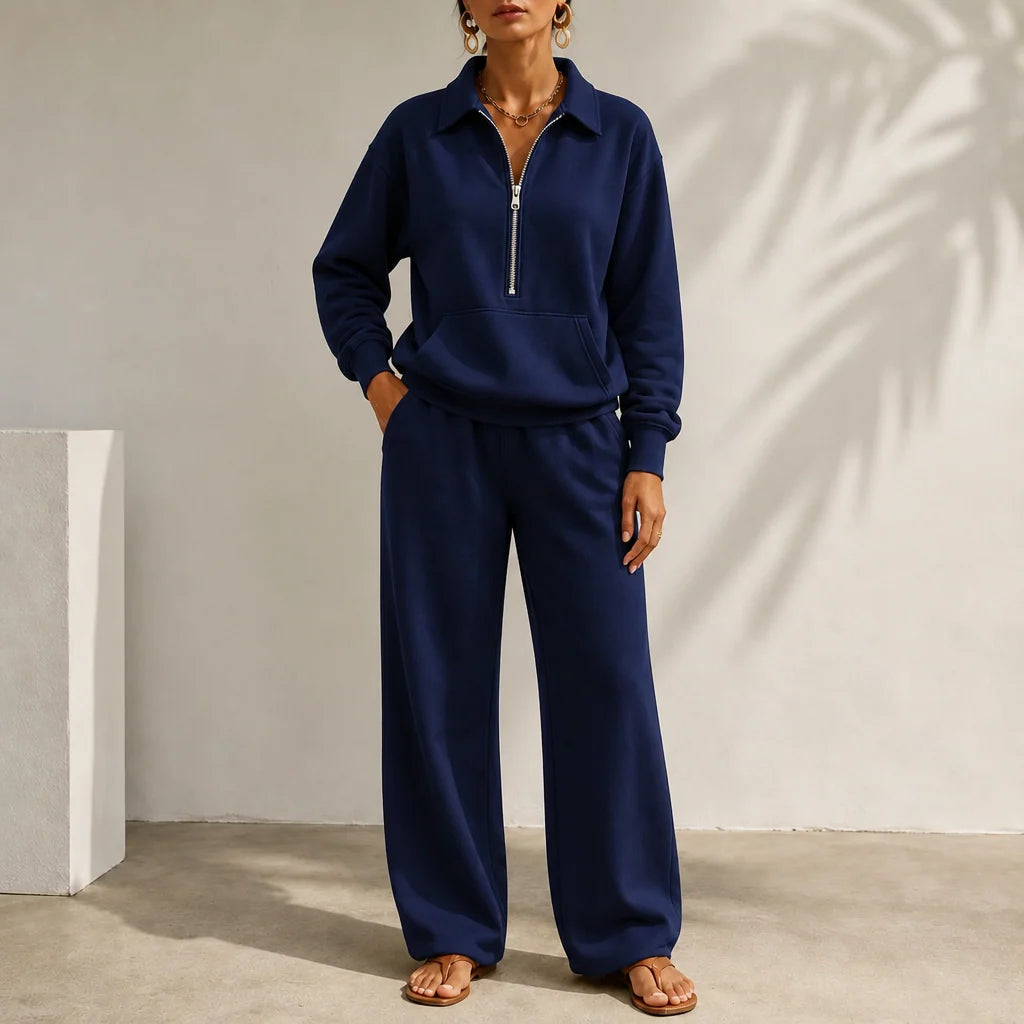 Easolde – Half-Zip Collar Lounge Set 9