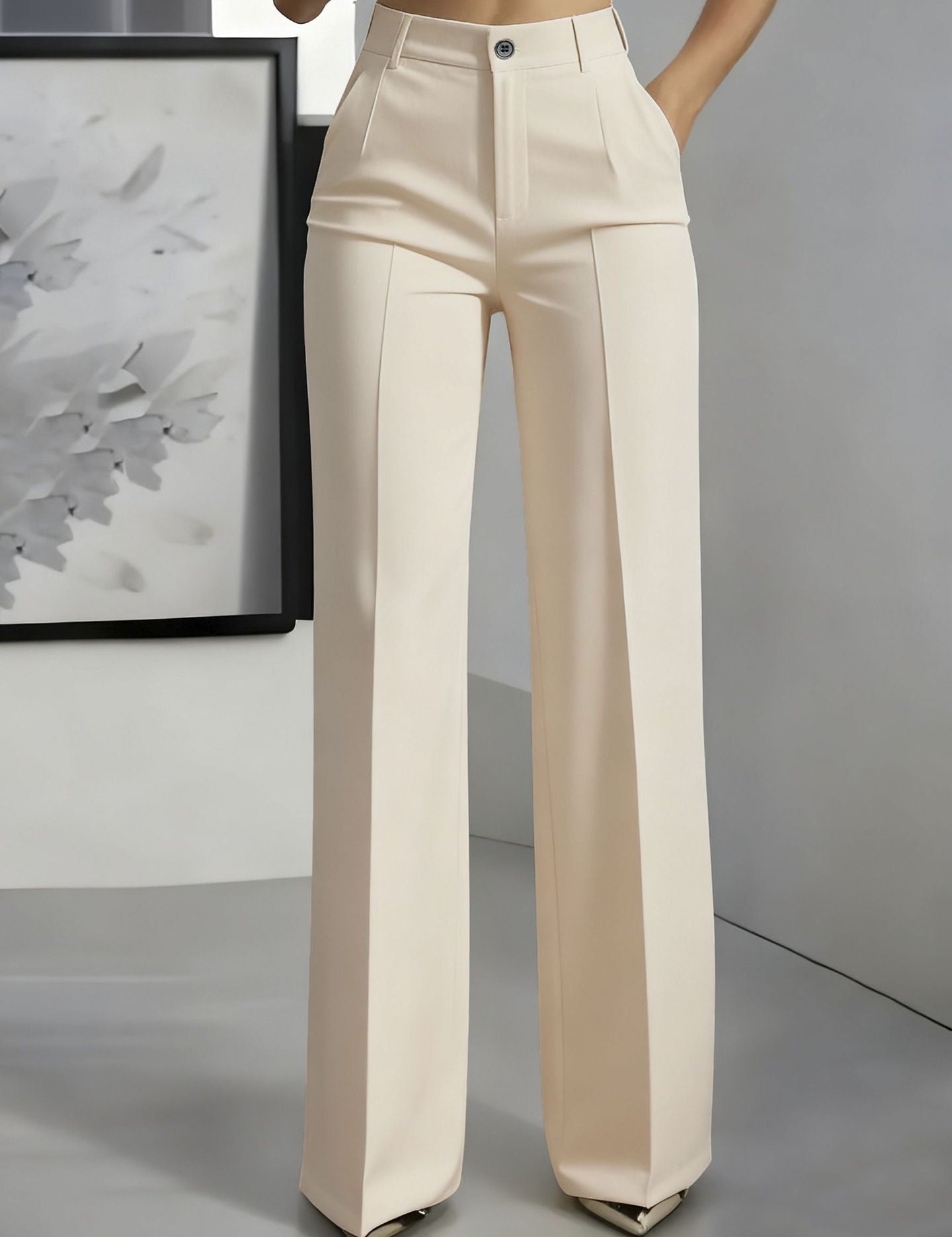 Eleganckie Damskie Spodnie Z Wysokim Stanem - Stylowe I Wszechstronne Do Biura I Na Co Dzień 4