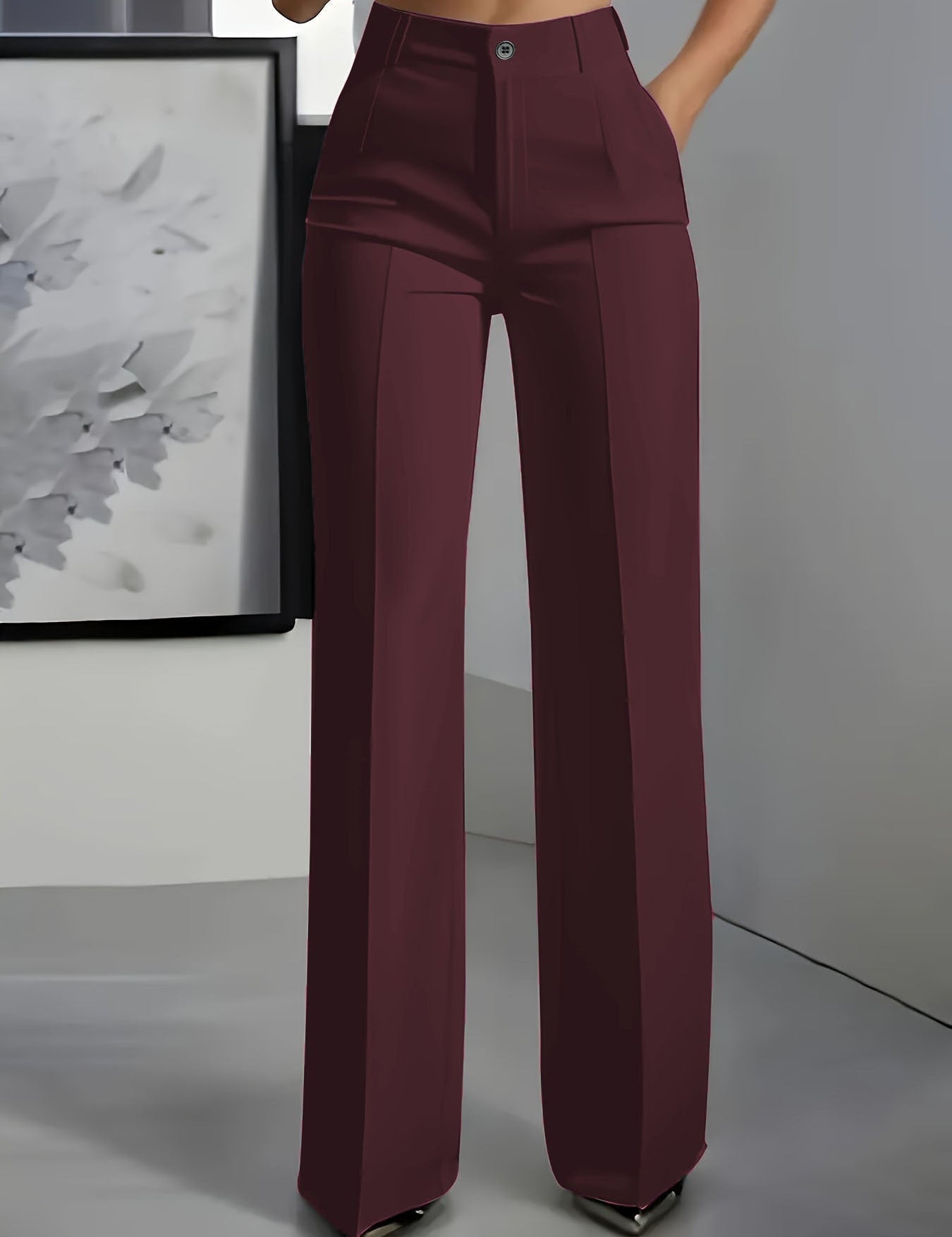 Eleganckie Damskie Spodnie Z Wysokim Stanem - Stylowe I Wszechstronne Do Biura I Na Co Dzień 6