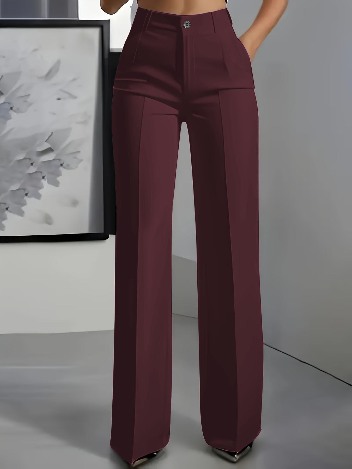 Eleganckie Damskie Spodnie Z Wysokim Stanem - Stylowe I Wszechstronne Do Biura I Na Co Dzień 6