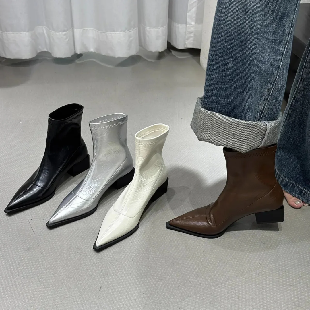 Eleganckie damskie botki ze szpiczastym noskiem | Stylowe 1