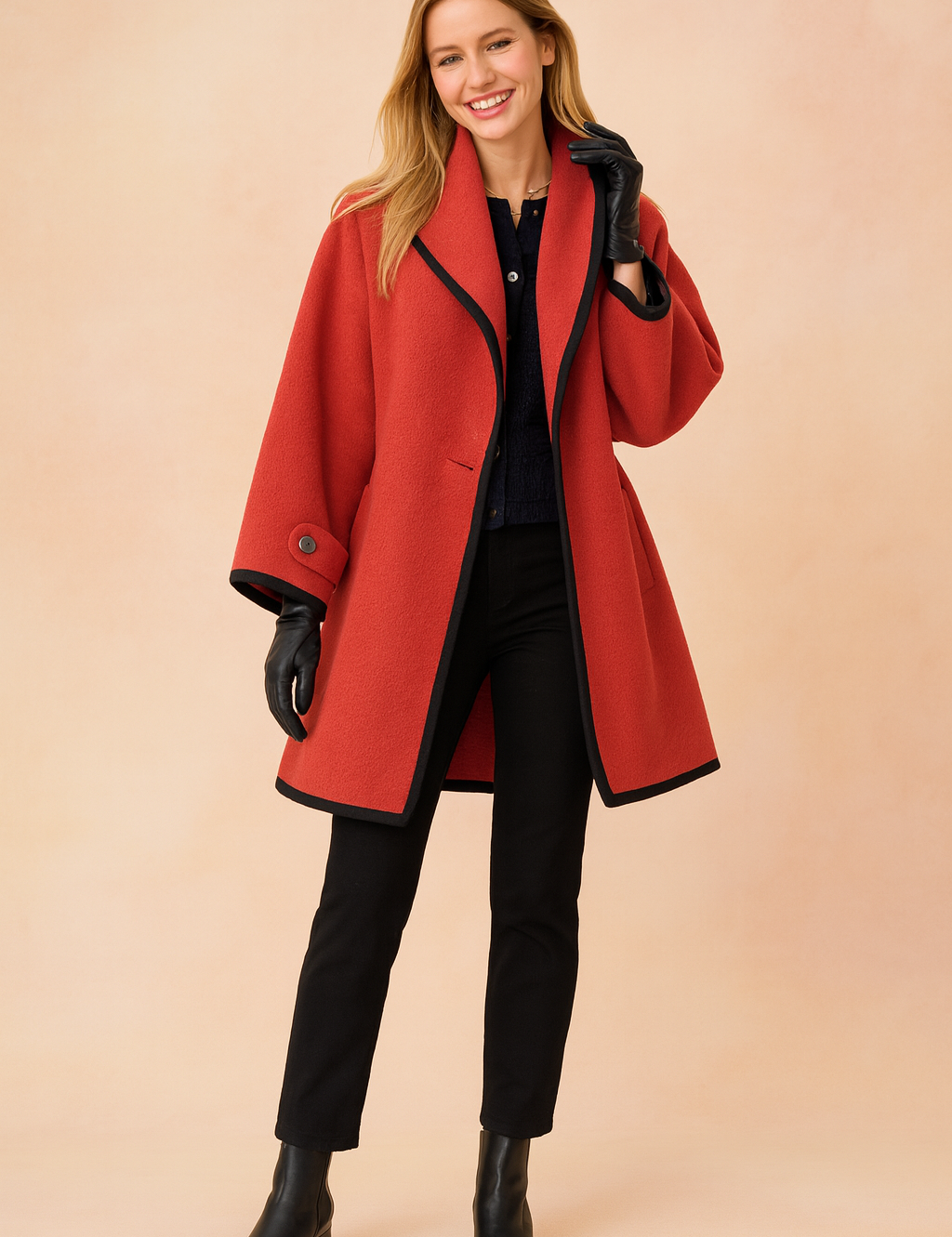 red-coat-black-trim-fashion-shoot
