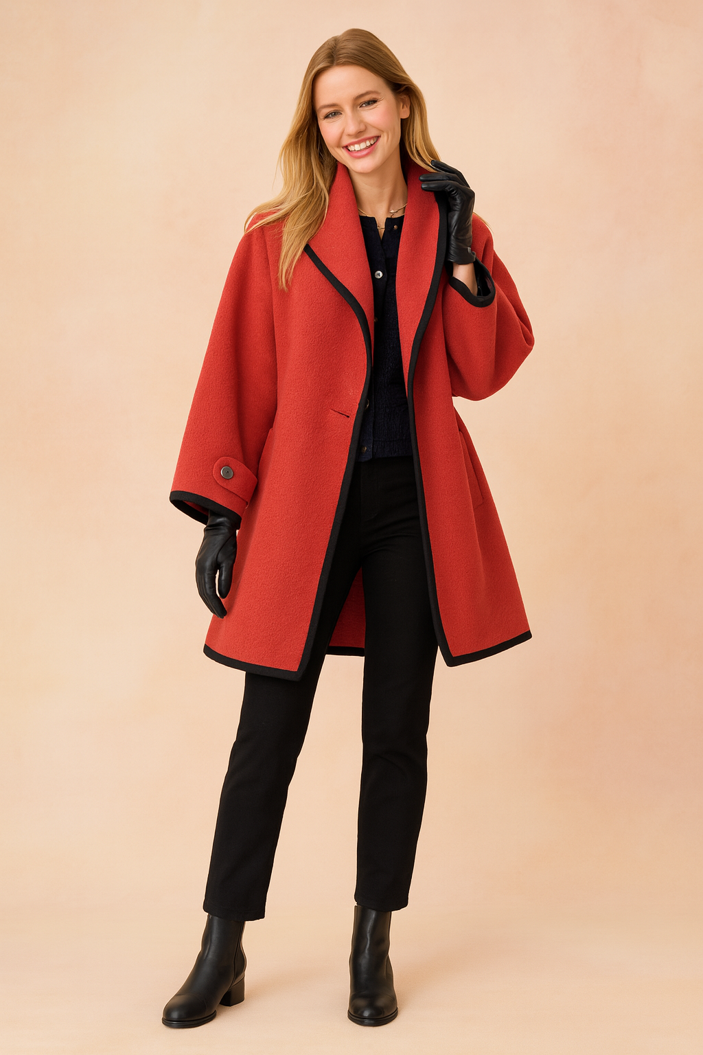 red-coat-black-trim-fashion-shoot