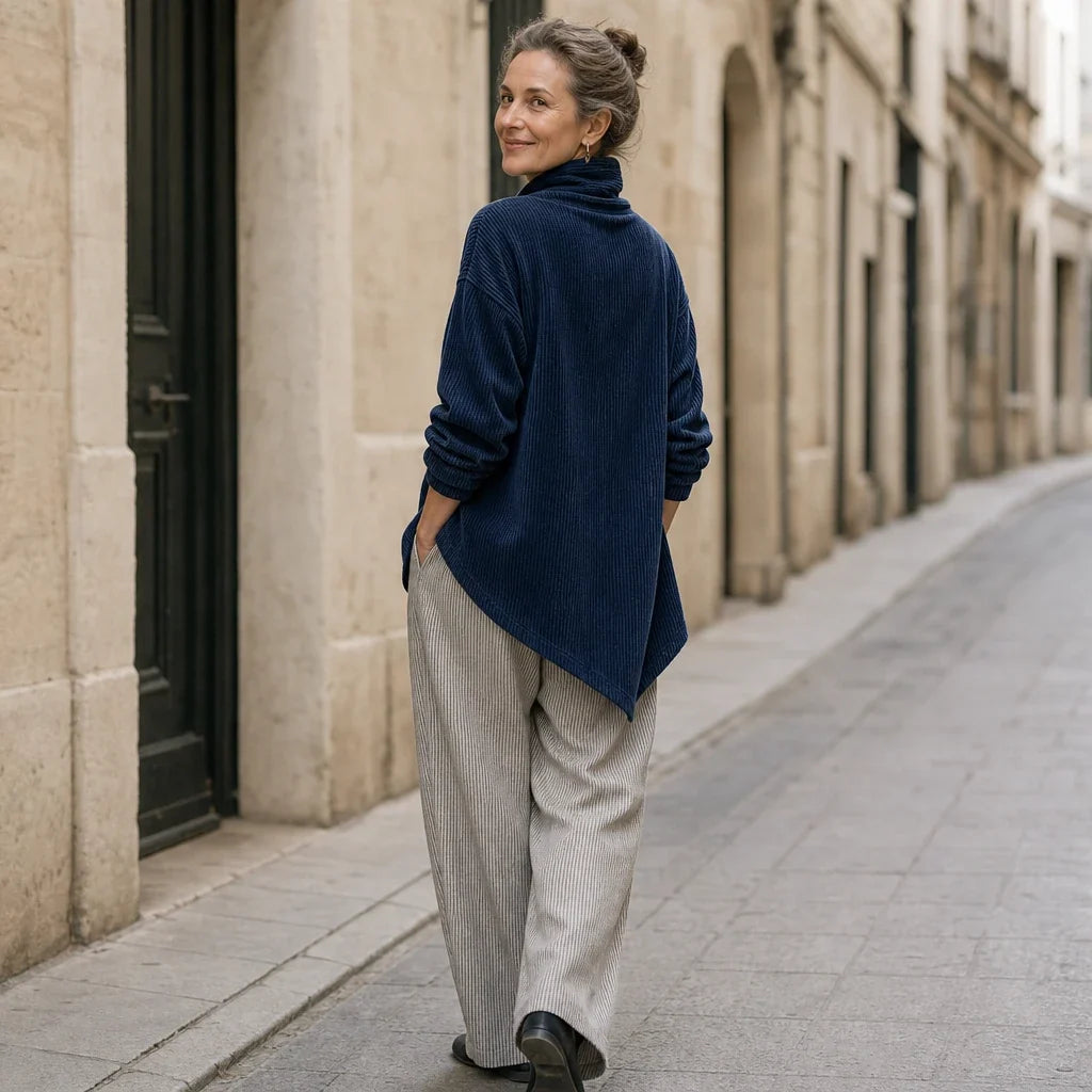 Everlayer – Draped Neck Asymmetrical Button-Front Top 6