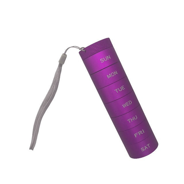 Aluminiowy, 7-dniowy, przenośny organizer na tabletki do podróży, pudełko na tabletki
