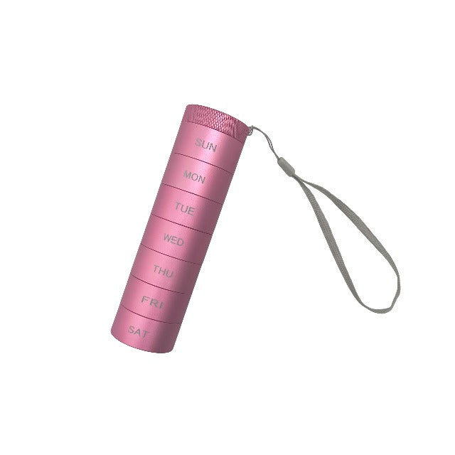 Aluminiowy, 7-dniowy, przenośny organizer na tabletki do podróży, pudełko na tabletki