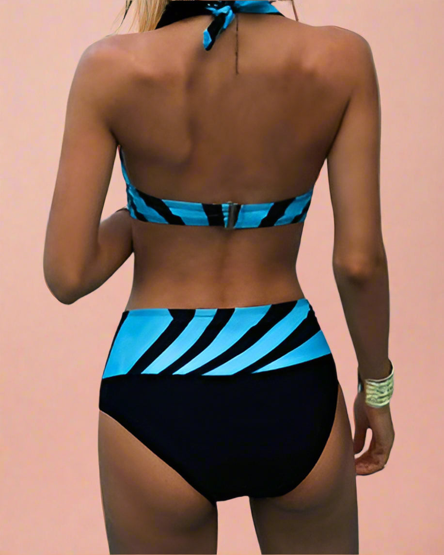 Gestreepte Halter Bikini 3