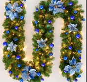 Girlanda świąteczna | Elegancki baner rattanowy z ciepłym oświetleniem LED 2