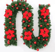 Girlanda świąteczna | Elegancki baner rattanowy z ciepłym oświetleniem LED 6