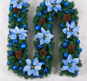 Girlanda świąteczna | Elegancki baner rattanowy z ciepłym oświetleniem LED 7