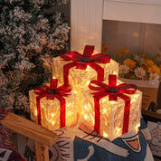 GlowBox – 3-częściowy zestaw pudełek prezentowych LED do ekspozycji dekoracji świątecznych 1