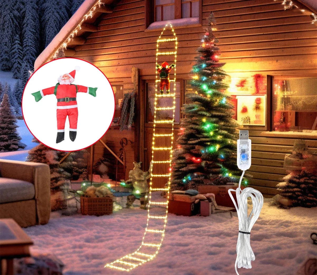 Golden Climb | Eleganckie oświetlenie LED na świąteczną wystawę Świętego Mikołaja 7