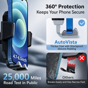 Handyhalterung für Auto | mit Saugnapf | 360° Drehbar & Verstellbarer Arm | AutoVista 7