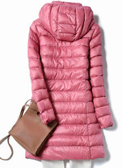 Hannah | Damen Winterjacke Leichte Lange Steppjacke Abnehmbare Kapuze 1