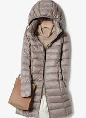 Hannah | Damen Winterjacke Leichte Lange Steppjacke Abnehmbare Kapuze 4