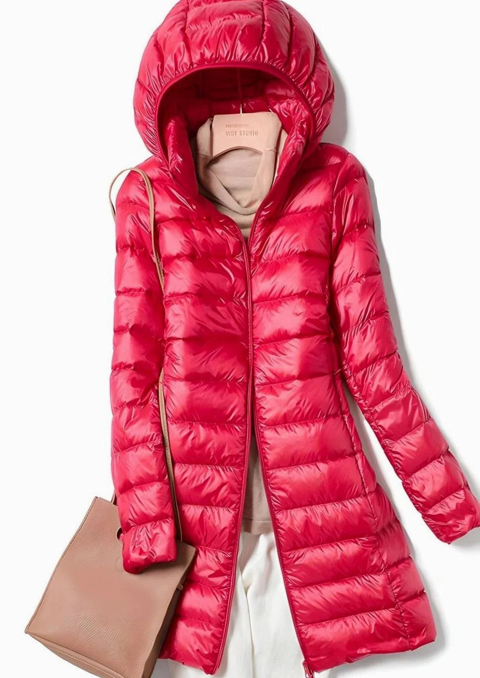 Hannah | Damen Winterjacke Leichte Lange Steppjacke Abnehmbare Kapuze 5