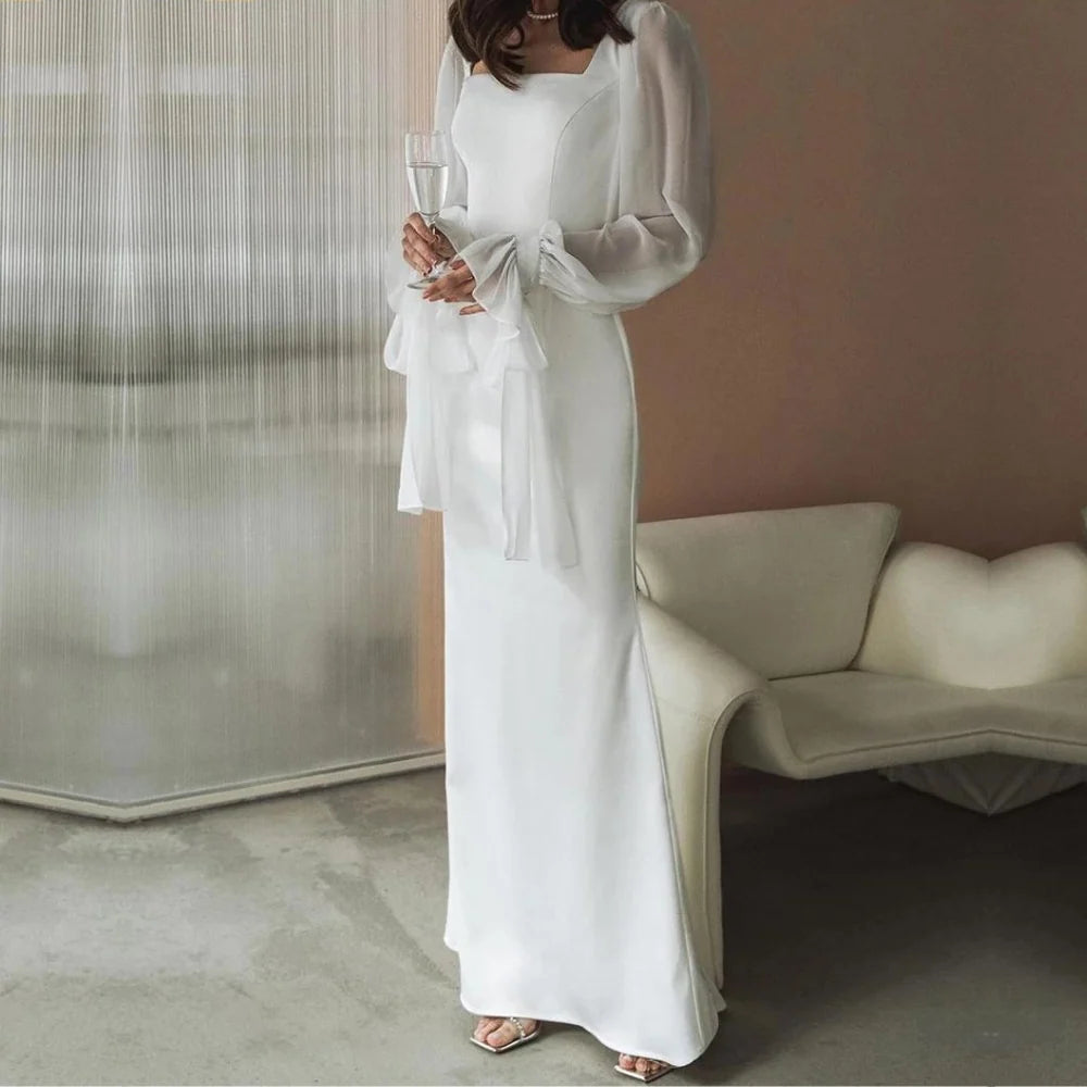 Hochzeitsgast Kleid Damen | Puffärmel & Eckausschnitt 1