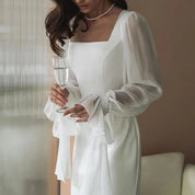 Hochzeitsgast Kleid Damen | Puffärmel & Eckausschnitt 3