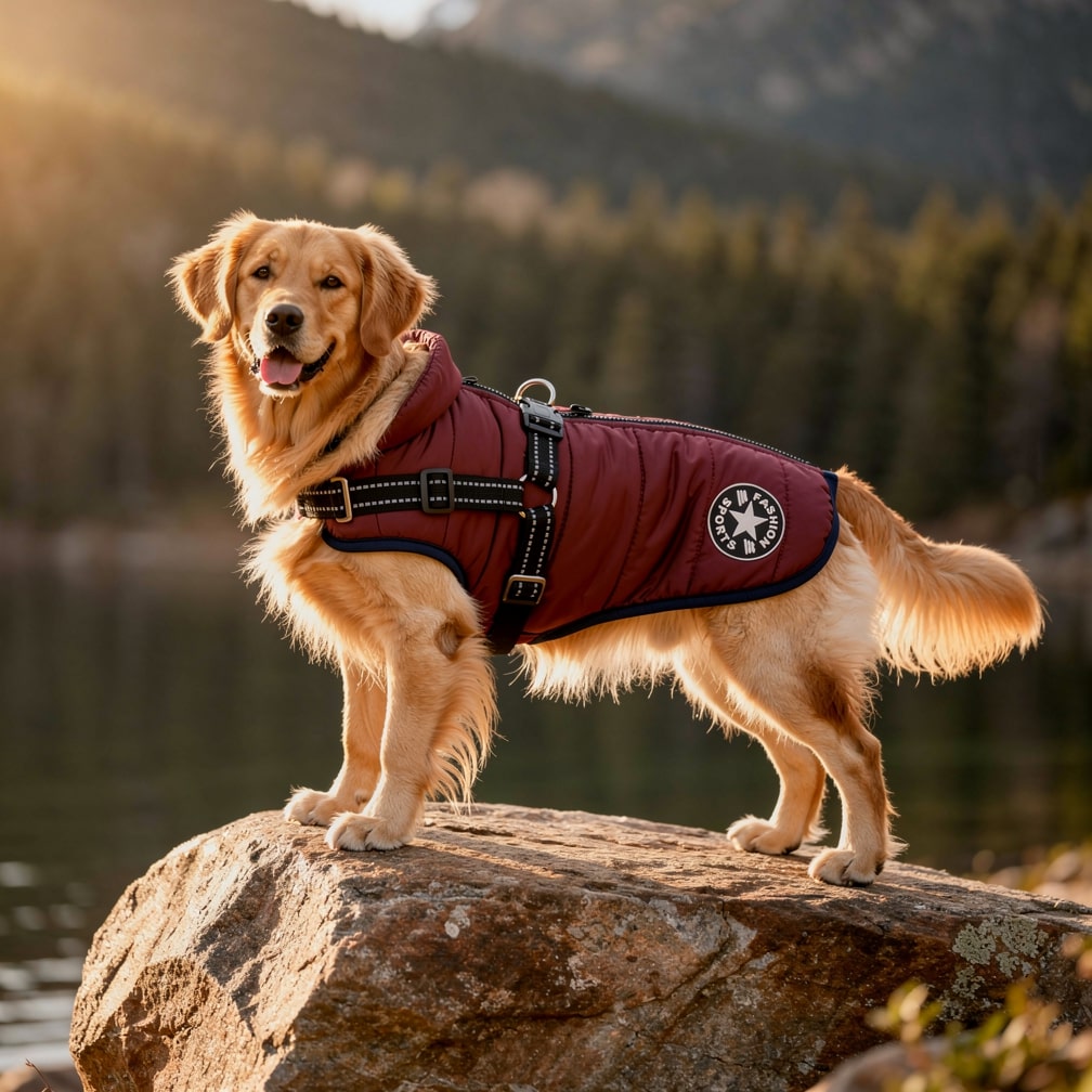 Hundemantel mit Geschirr  | Gepolstert & Reflektierend | Warme Jacke | SnugHound 4
