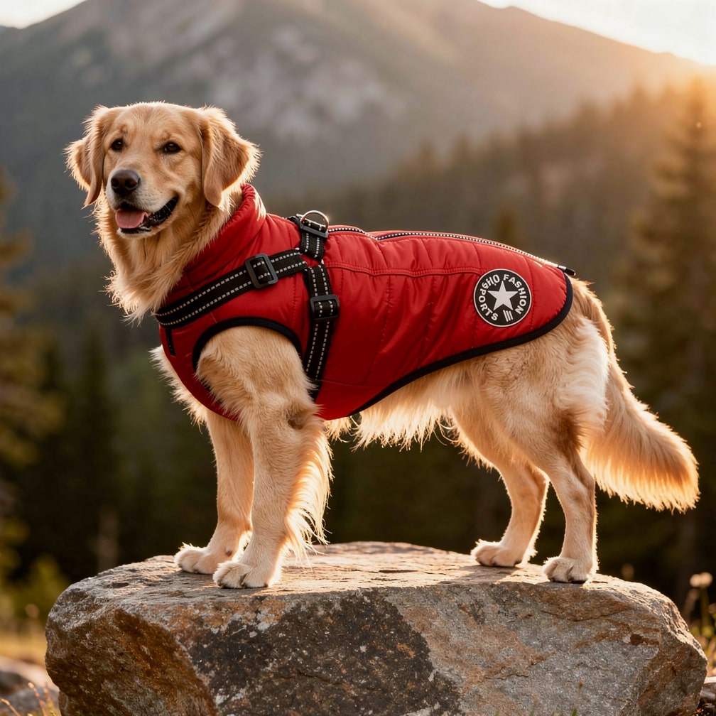 Hundemantel mit Geschirr  | Gepolstert & Reflektierend | Warme Jacke | SnugHound 6