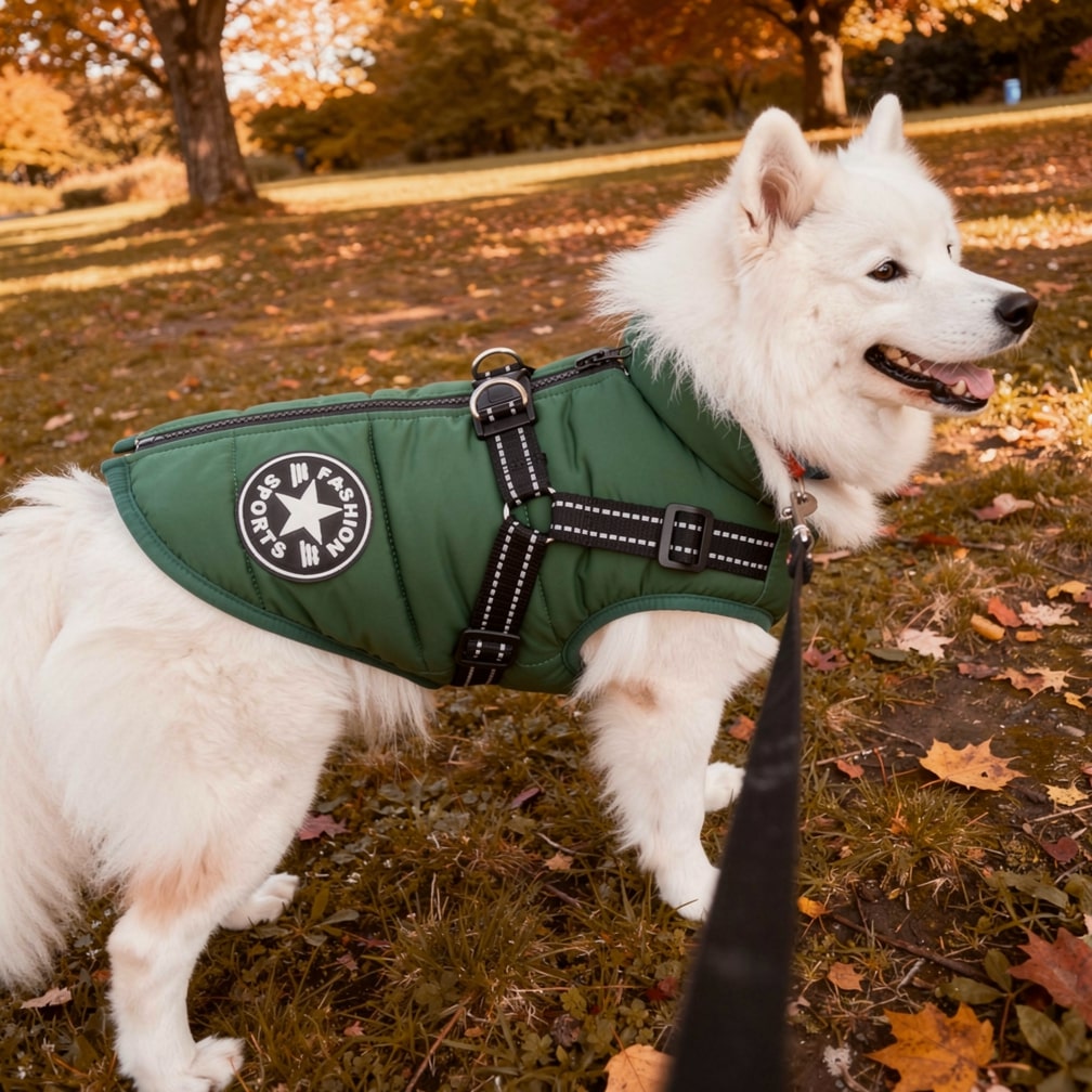 Hundemantel mit Geschirr  | Gepolstert & Reflektierend | Warme Jacke | SnugHound 7