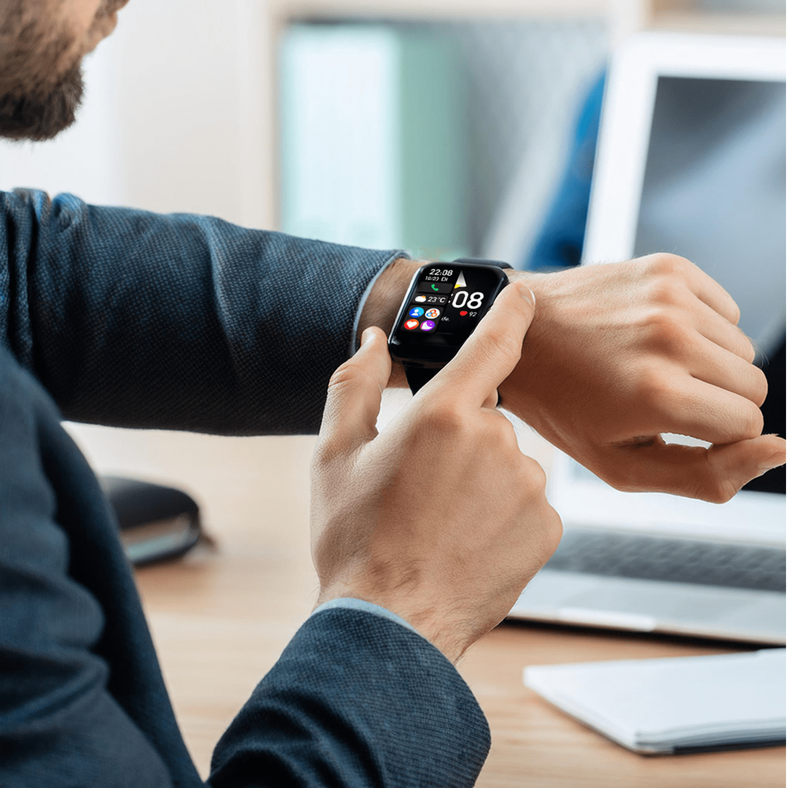 Inteligentny zegarek fitness z pomiarem ciśnienia krwi – monitor zdrowia i aktywności 1