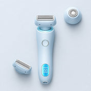 Intimrasierer für Frauen Elektrisch | 3 Wechselaufsätze | für Nass- & Trockenrasur | PureTrim 9