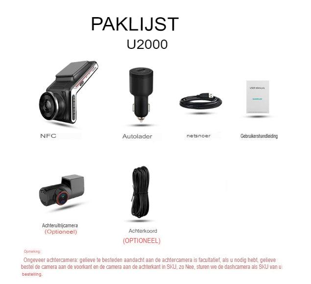 Kamera samochodowa 4K przód i tył | Wizja nocna i tryb parkowania 24h | DriveCam | Obiektyw F1.8 2