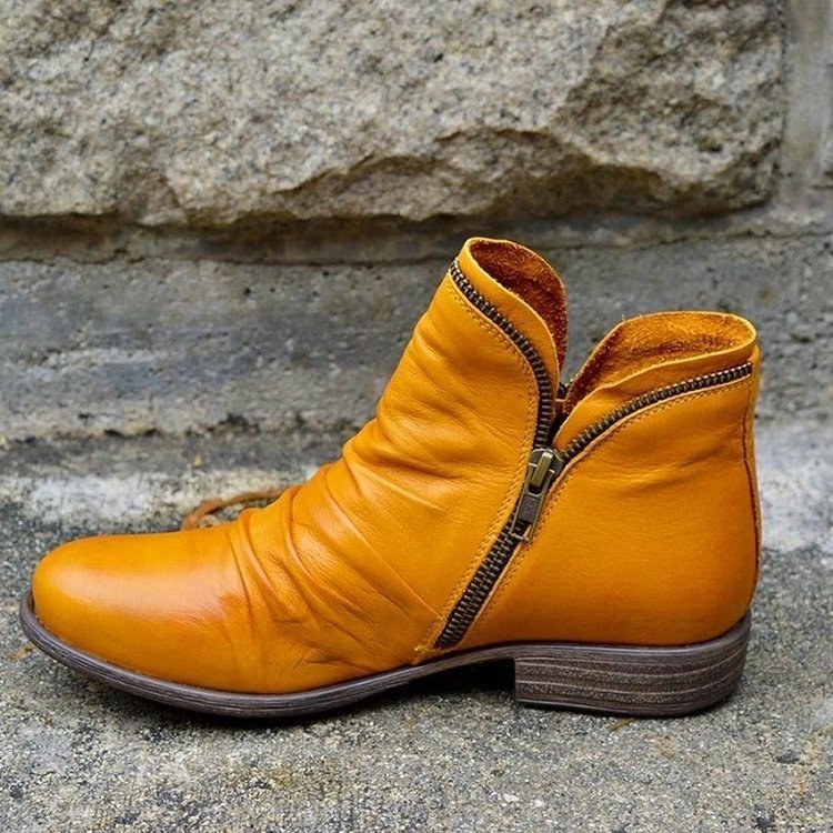 Kamila | Damskie jesienne krótkie buty vintage | Zamek błyskawiczny 3