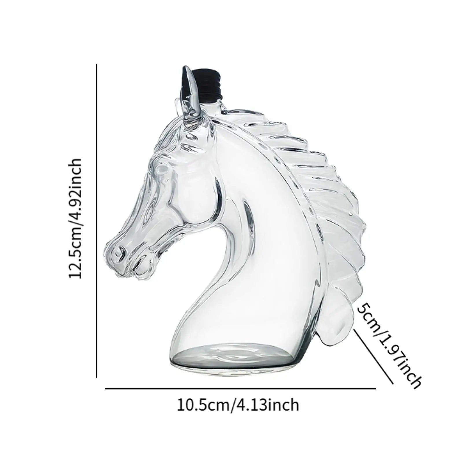 Karafka do Whisky w Kształcie Głowy Konia, Szkło Borokrzemianowe, 1000 ml – Elegancka Butelka na Alkohol 5