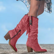 Kowbojskie buty boho w stylu western dla kobiet | Długość do łydki 3