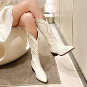 Kowbojskie buty damskie w stylu western | Długość do łydki 1