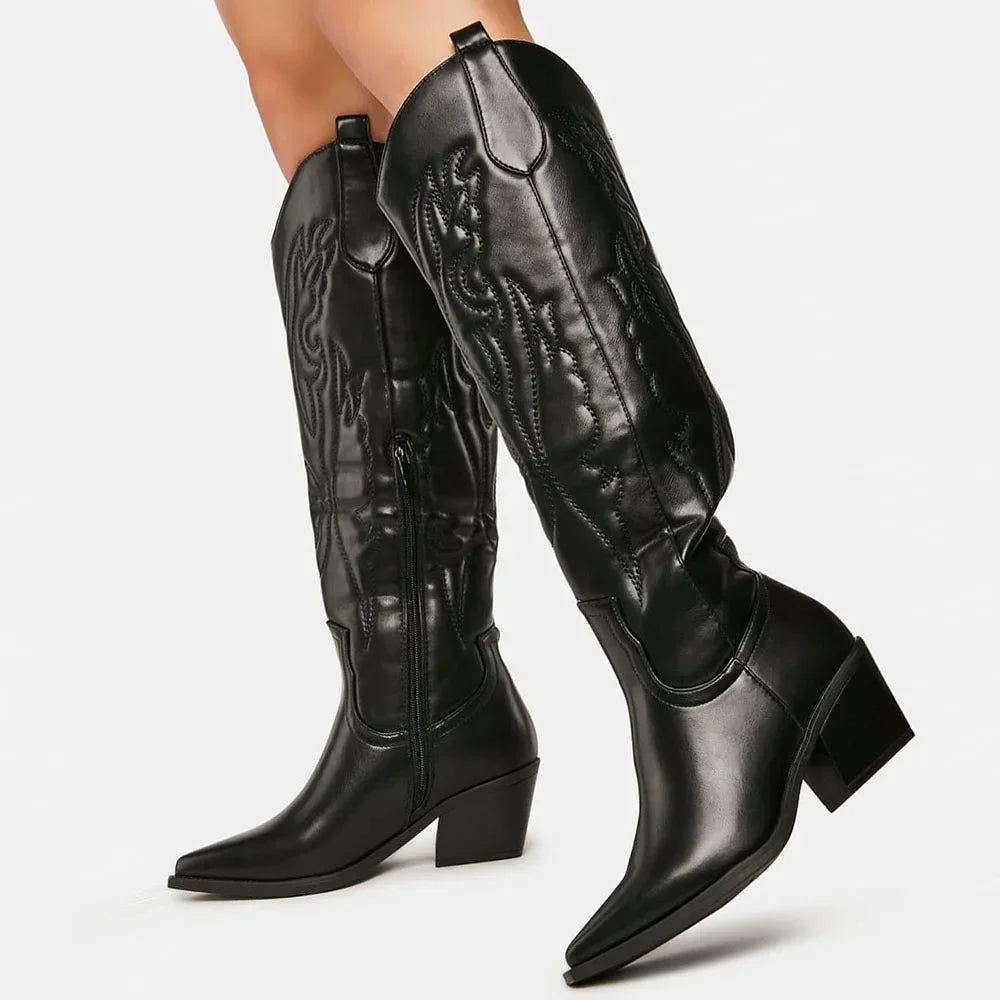 Kowbojskie buty do kolan dla kobiet | Klasyka 1