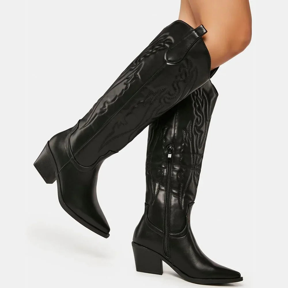 Kowbojskie buty do kolan dla kobiet | Klasyka 4