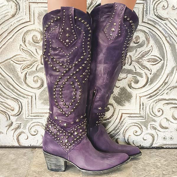 Kowbojskie buty do kolan dla kobiet | Vintage 3