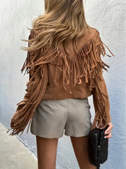 Kurtka Zimowa Damska Boho z Frędzlami w Stylu Vintage na Chłodne Dni 1
