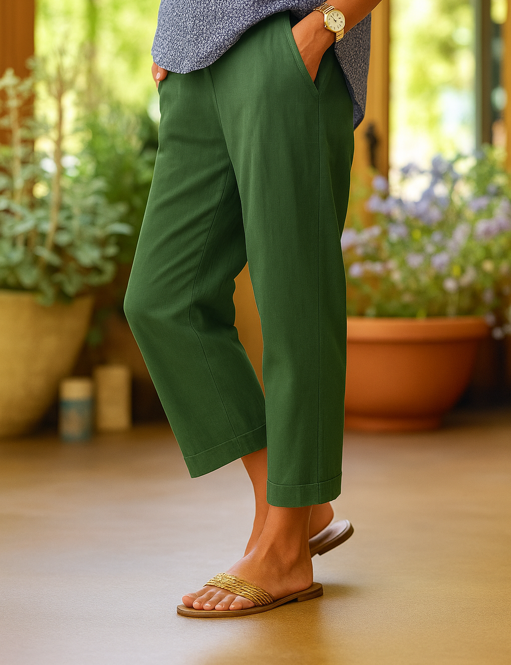 Lekkie letnie spodnie damskie - eleganckie i przewiewne na ciepłe dni 3