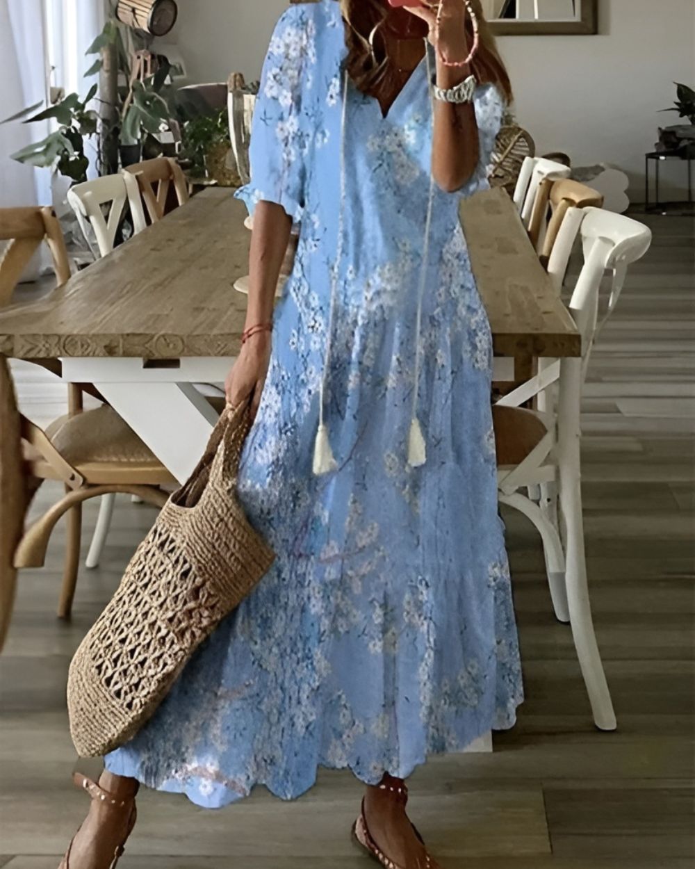 Letnia sukienka maxi boho dla kobiet - zwiewny styl na ciepłe dni 3