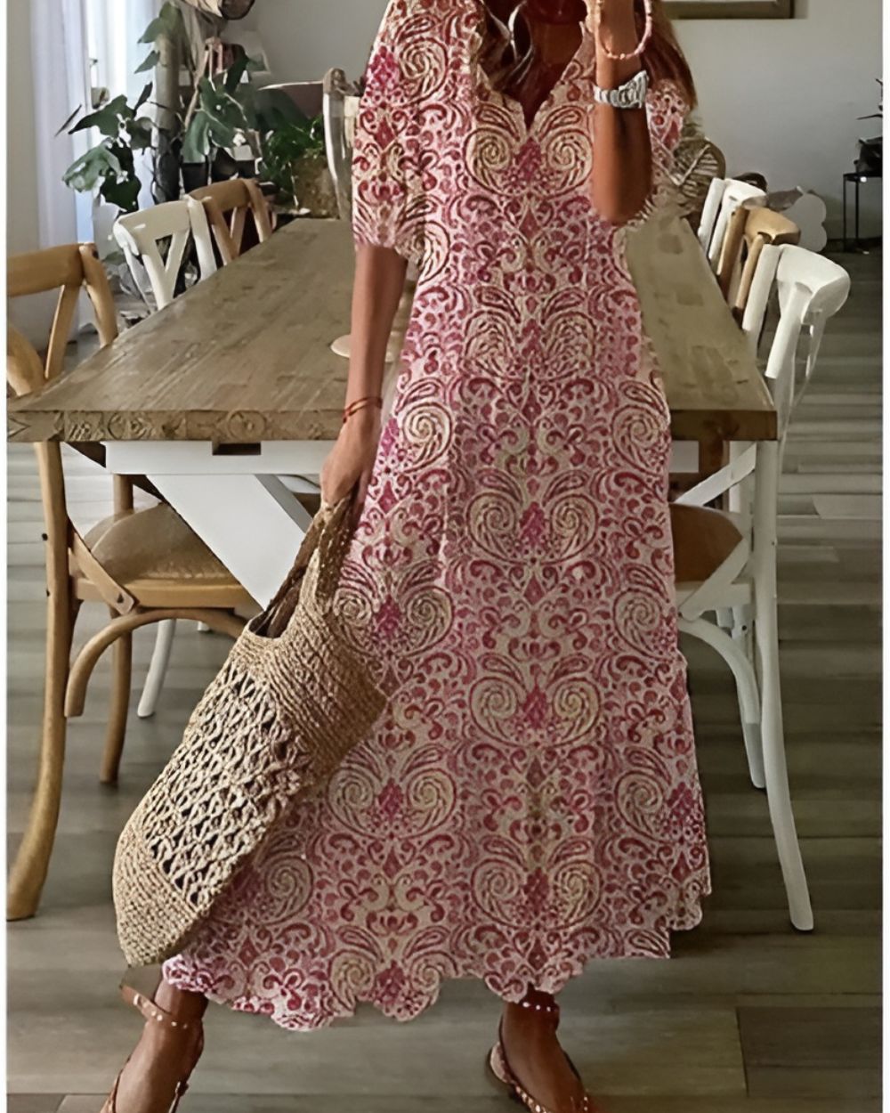 Letnia sukienka maxi boho dla kobiet - zwiewny styl na ciepłe dni 4