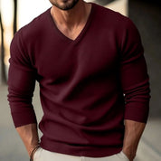 Lukas | Herren Slim-Fit Feinstrick-Pullover V-Ausschnitt gerippte Bündchen 10