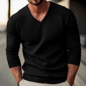 Lukas | Herren Slim-Fit Feinstrick-Pullover V-Ausschnitt gerippte Bündchen 3