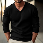 Lukas | Herren Slim-Fit Feinstrick-Pullover V-Ausschnitt gerippte Bündchen 9
