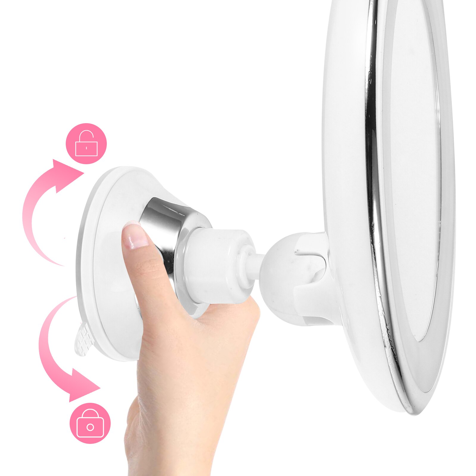Lustro powiększające LED 10x z obrotem o 360° i oświetleniem 4